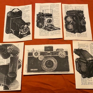 Camera themed dictionary prints