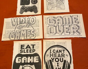 Gaming/Gamer themed dictionary prints