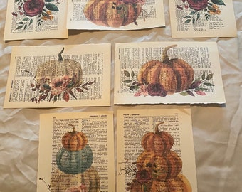 Fall (Pumpkin) themed dictionary prints