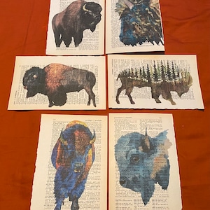 Bison/Buffalo themed dictionary prints