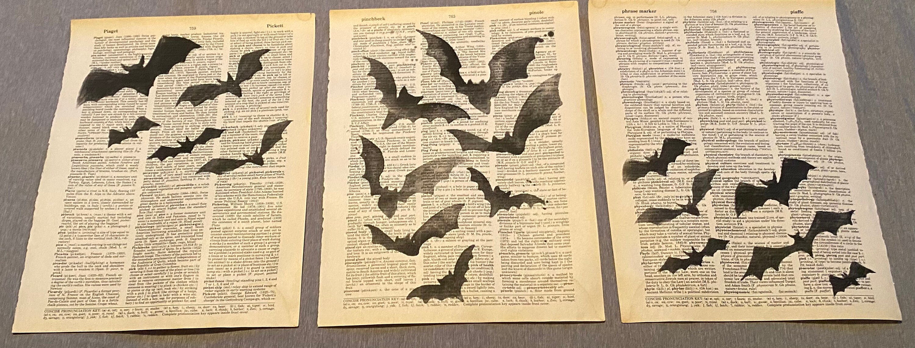 Halloween Bat themed dictionary prints Etsy