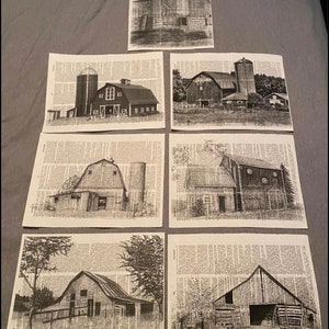 Farm Barn themed dictionary prints