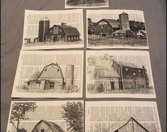 Farm Barn themed dictionary prints