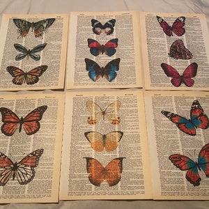 Butterfly themed dictionary prints