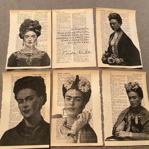 Frida Khalo themed dictionary prints