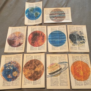 Solar System Planet themed dictionary prints