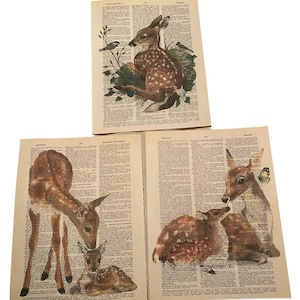 Deer (Fawn) themed dictionary prints