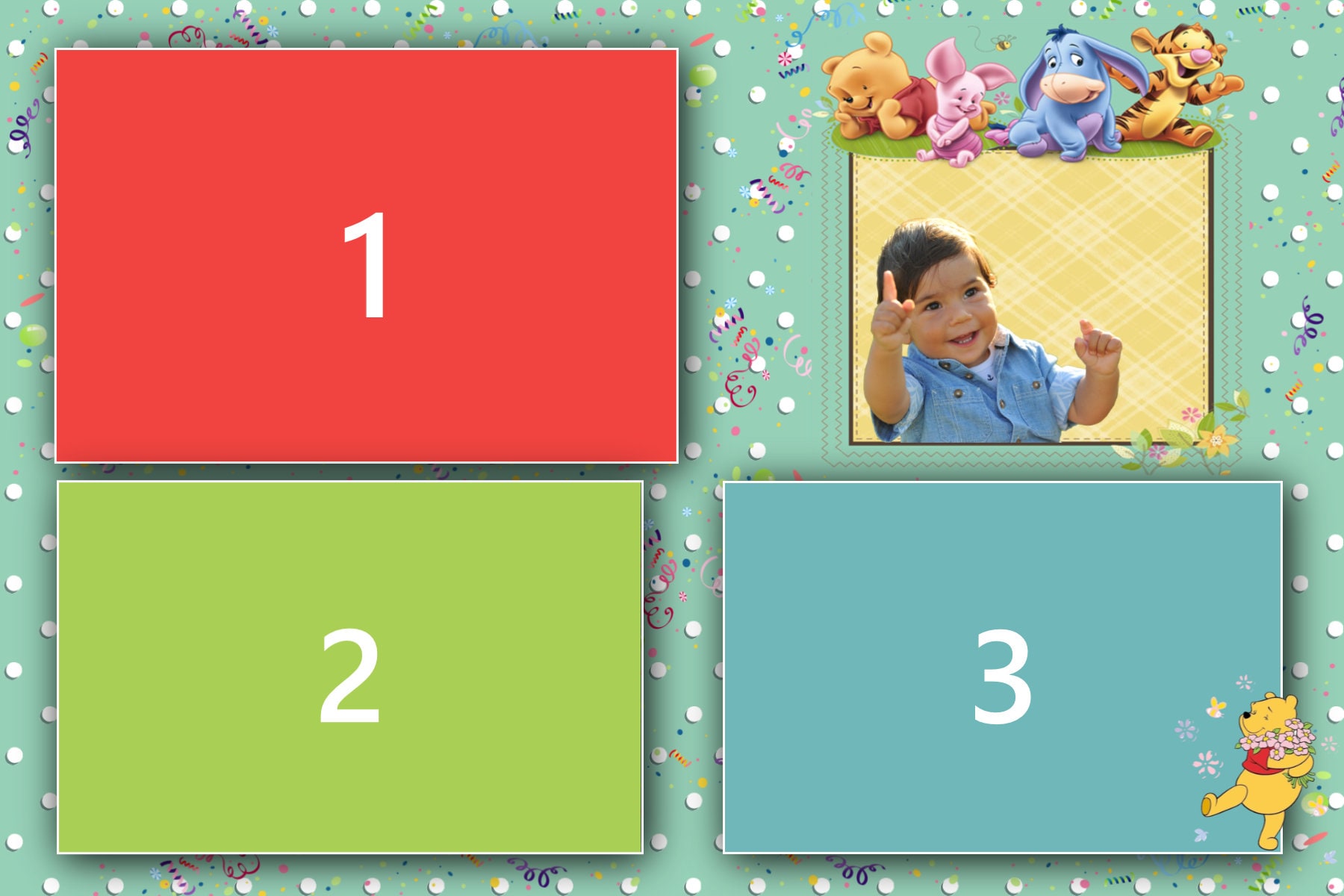 Photo Booth Template 4x6 Winnie the Pooh Child's Birthday Party - Etsy