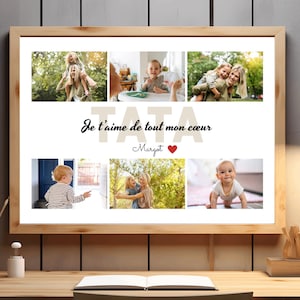 Personalized Aunt Poster with Photos - personalized gift idea for aunt | birthday gift for nanny | unframed poster