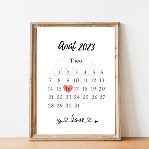 cartel personalizado fecha de nacimiento del bebé calendario
