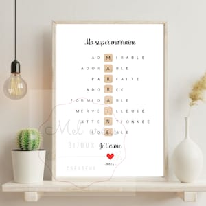 personalized scrabble godmother poster