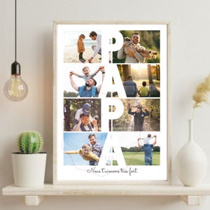 Póster personalizado para papá con fotos: regalo personalizado para papá con fotos de bebé de Mel Creas Wood and Paper