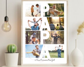 Gift for Dad | Personalized Dad Poster with 6 Photos | Father's Day Gift | Unique Birthday Gift for Dad | Family Keepsake