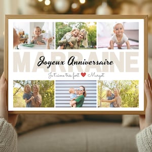 personalized godmother gift | baby photo frame for godfather and godmother, Gift idea for godmother | unframed poster