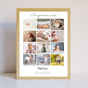 Póster personalizado del primer año del bebé.