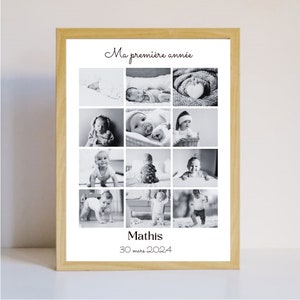 Póster personalizado del primer año del bebé.