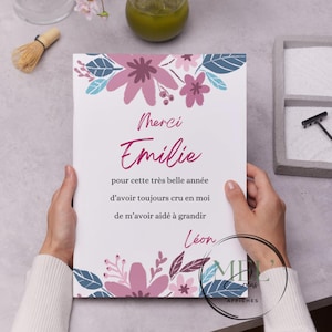 End-of-year atsem gift: personalized atsem gift poster, say thank you to your child's atsem