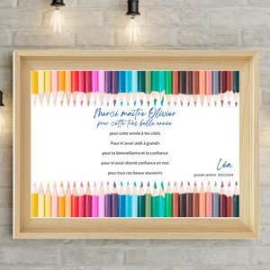 end of year teacher gift: gift poster for personalized teacher, say thank you to your child's teacher