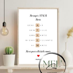 End-of-year atsem gift: personalized atsem gift poster, say thank you to your child's atsem