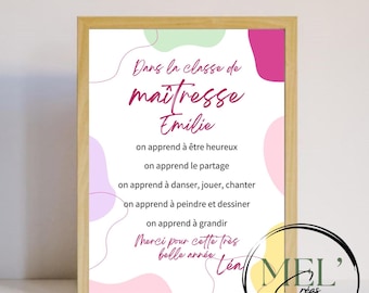 Personalized poster, teacher gift – End of school year thank you to the school