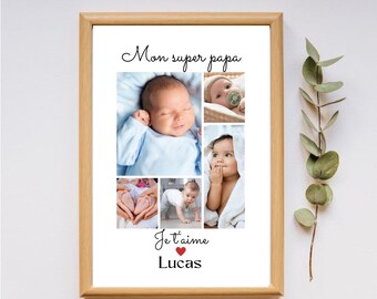 Personalized 5-Photo Print | Personalized Dad Gift | Unique Family Keepsake | Birthday Gift for Dad