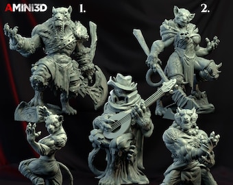 Tabaxi Miniatures. Perfect For D&D Dungeons and Dragons • Tabletop Gaming • Wargaming