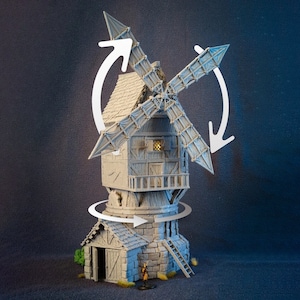 Windmill 28mm scale building for medieval and fantasy village. City of Tarok • Wargaming • Terrain Scenery