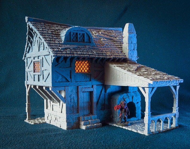Blacksmith 28mm scale building for medieval and fantasy village. City of Tarok Wargaming Terrain Scenery image 1
