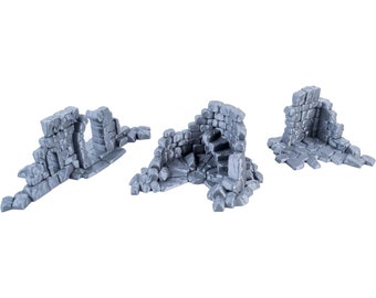 Ruined Town Building Set: Elevate Your Wargaming and RPG Campaigns with Realistic Tabletop Scenarios 28/32mm Scale