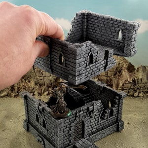 Two Level Fantasy Ruins Suitable For Medieval Or Fantasy Scenarios 28mm. 40k | Fantasy Flight Games | Wargaming Terrain