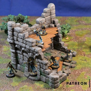 Two Level Ruined House 28mm scale for medieval and fantasy village. Perfect for City of Tarok | Terrain Scenery | Pathfinder and more