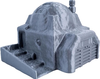 Desert Sci-Fi Habitat - Galactic-Inspired Building for Futuristic Gaming, 28/32mm Scale, Tabletop RPGs and Wargames, Gray, Unpainted