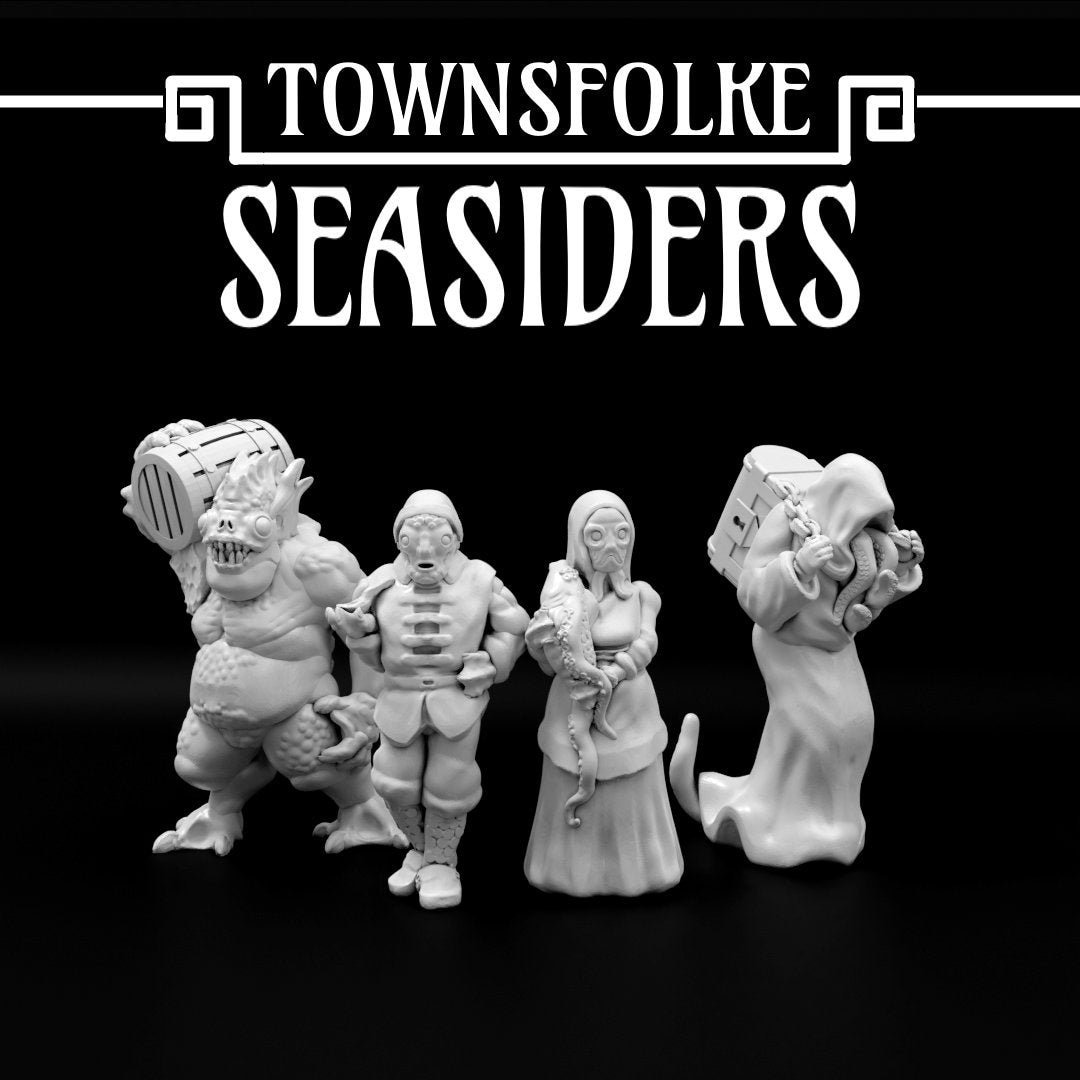 Resin 28mm Miniature Townsfolk 