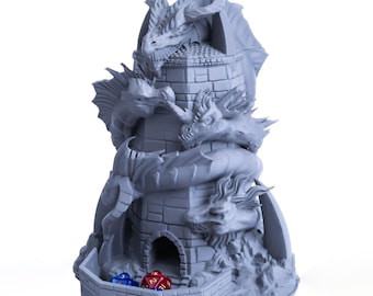 Tiamat, Queen of The Evil Dragons Dice Tower, Perfect Dice Tower for Dungeons and Dragons and Other Tabletop RPG