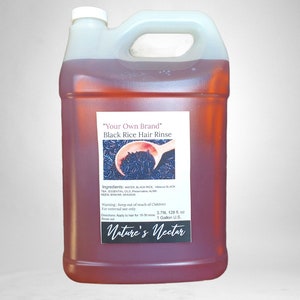 Viral Black Rice Rinse With Hibiscus Strengthening and Growth Treatment Gallon Size Wholesale Private Label Just Add Your Label
