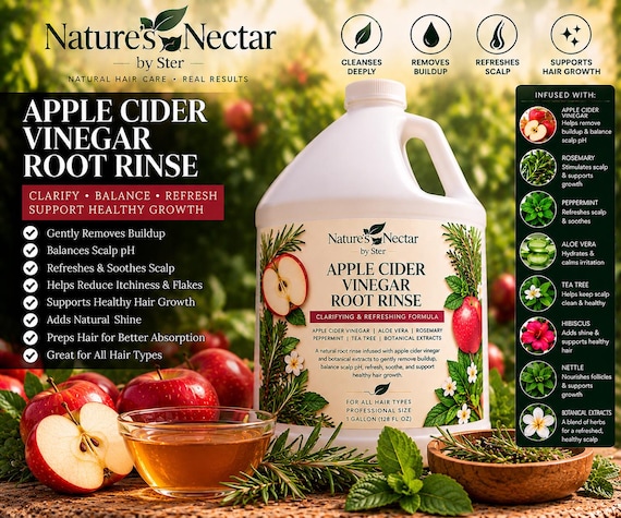 Herbal, Floral, Apple Cider Loc rinse and Build up Remover