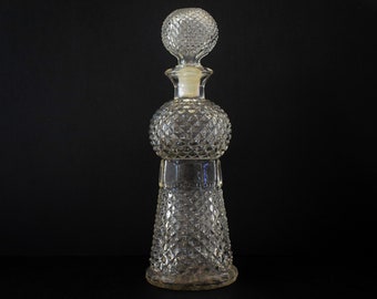 Vintage glass alcohol bottle, Whiskey decanter, Glass bottle for liquor, Alcohol bottle