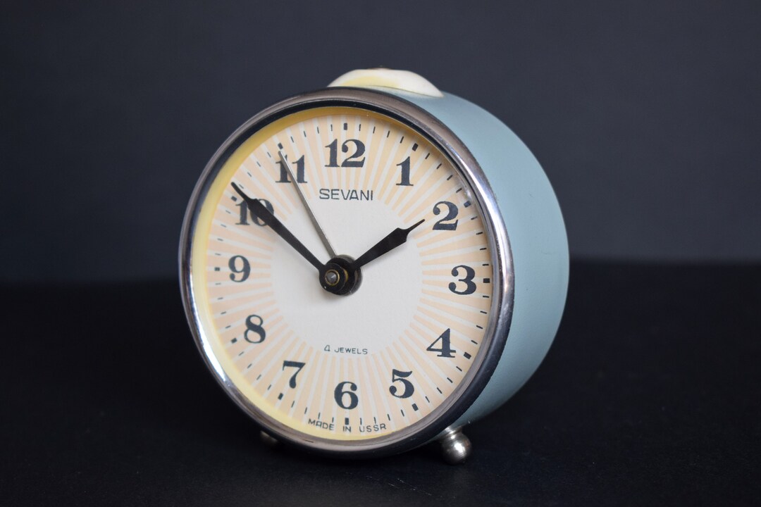 Vintage Mechanical Clock, Mechanical Wind up Clock, Soviet Clock Sevani