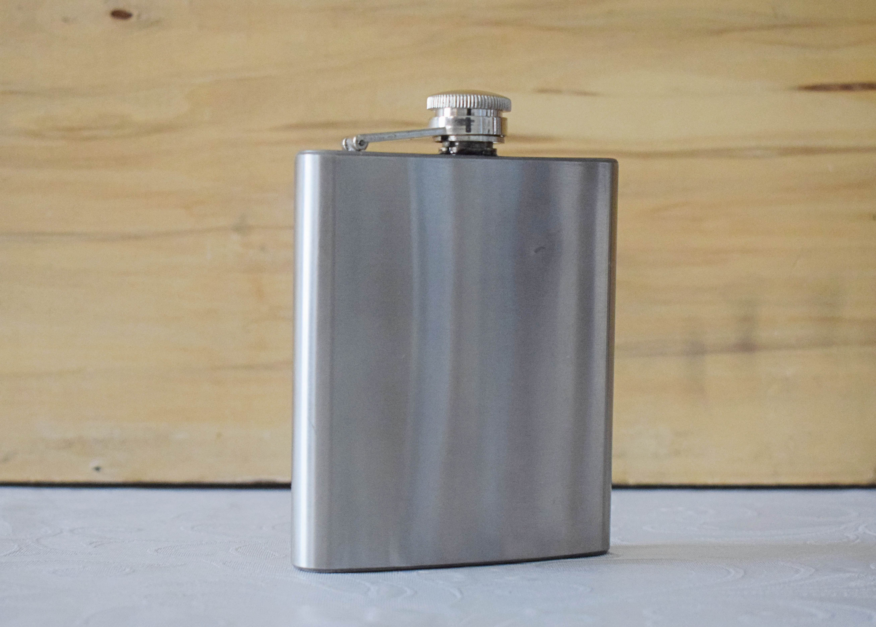 Vintage Stainless Steel Flask Pocket Flask 7 Oz Alcohol Etsy UK
