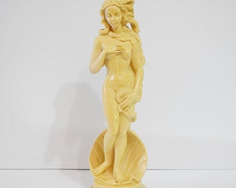 Vintage albasten beeldje van Aphrodite: beeldje geboorte van Venus