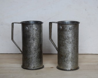 Set of 2 Antique alcohol measure jugs, Alcohol measure jug 200 millilitres, Vintage measuring cup, Retro bar decor, Rustic kitchen decor