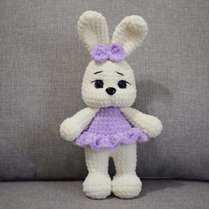 Crochet bunny toy, Handmade plush bunny, Soft stuffed plush toy, Baby gift toy, Baby room decor, Valentine&#39;s day gift