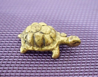 Small brass turtle, Vintage brass turtle, Small turtle figurine, Vintage miniature brass tortoise