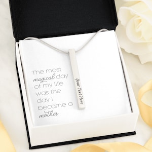 Mother&#39;s Necklace | Push Present | Vertical bar