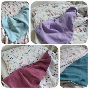 Bettwäsche mit verschiedenen Motiven und Farben 100% Baumwolle personalisierbar mit Name Kinder & Erwachsene Musselin Bettbezug Bild 7