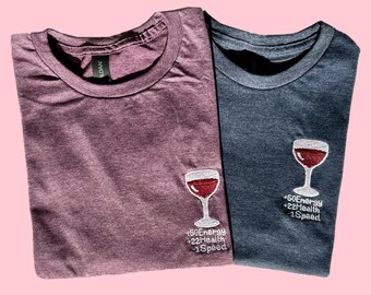 Wine Stats Gaming T-Shirt: Nerdy Gamer Girl Indie Tee