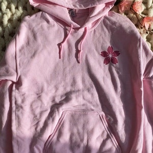 Cherry Blossom Pixel Art Hoodie, Gamer Girl Pink Sweater image 5