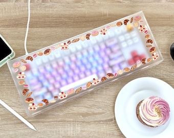 Baked Treats Matte Acrylic Keyboard Cover // Mechanical Keyboard Crumb Dust & Cat Protector Desk Accessories // 75 and 100 Size Compatible