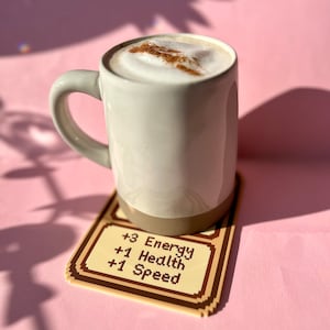 ピクセルアート ドリンク スタッツ コースター – Nerdy Gaming Accessories