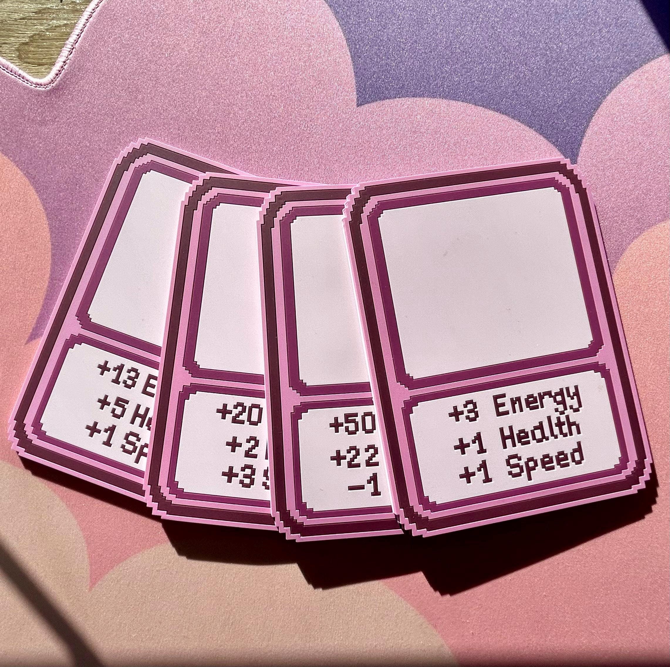 Video Game Drink Stats Coaster - Pink Singles // Nerdy Non-Slip Heat Resistant Plastic Pixel Art Coaster // Cozy Gaming Setup Accessories